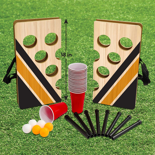 Portable Cup Pong, Outdoor Toss Game Set, for All Ages