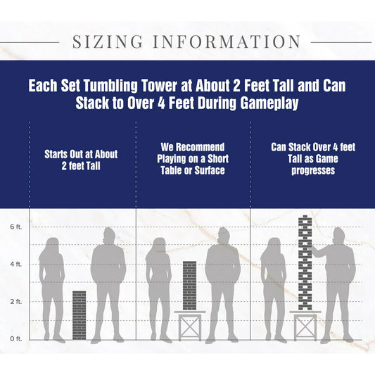 Giant Tumble Tower Game for for Kids Adults Family Large Tumbling Tower 54pcs